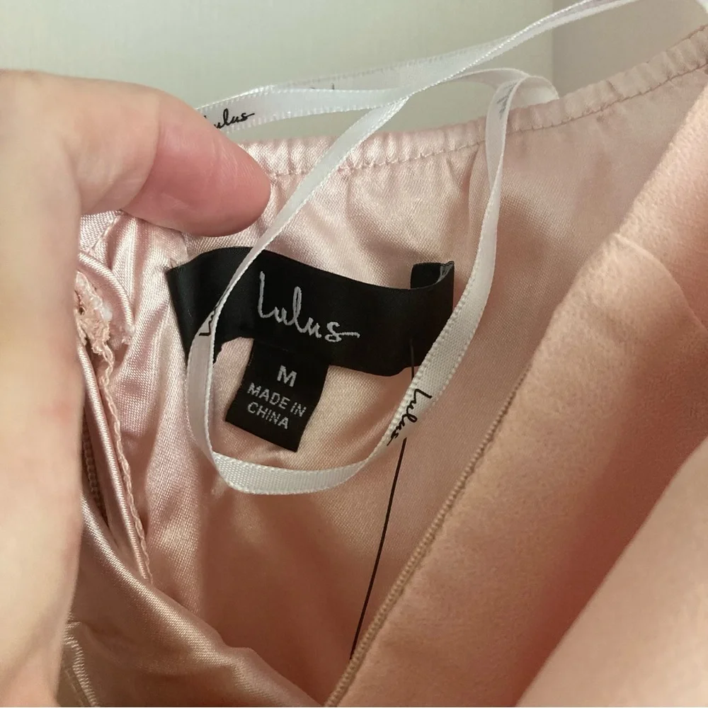 Lulu’s Always Us Blush Wide Leg Jumpsuit, NWT Sz M - Picture 10 of 10